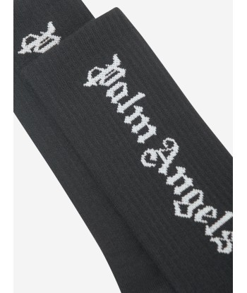 Palm Angels Girls Logo High Socks in Black ouvre sa boutique