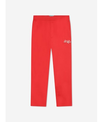 KENZO Boys Embroidered Badge Trousers in Red Profitez des Offres !