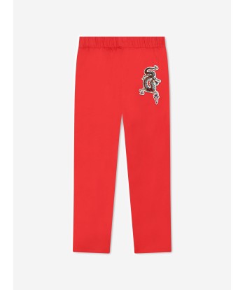 KENZO Boys Embroidered Badge Trousers in Red Profitez des Offres !