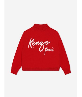 KENZO Girls Knitted Dragon Jumper in Red la colonne vertébrale