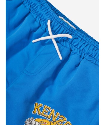 KENZO Boys Tiger Logo Swim Shorts in Blue Véritable concentré