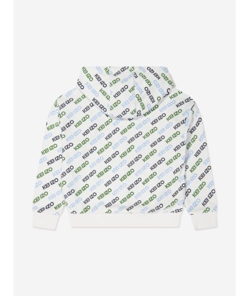 KENZO Boys Logo Print Hoodie in Ivory Véritable concentré