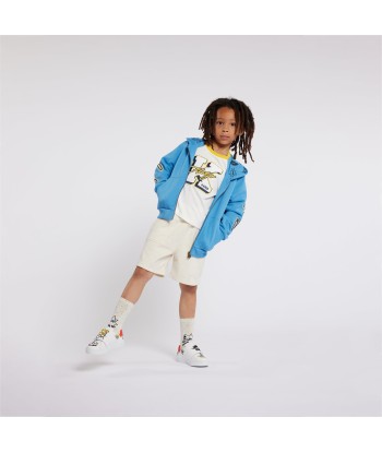 KENZO Boys Embroidered Zip Up Top in Blue de pas cher