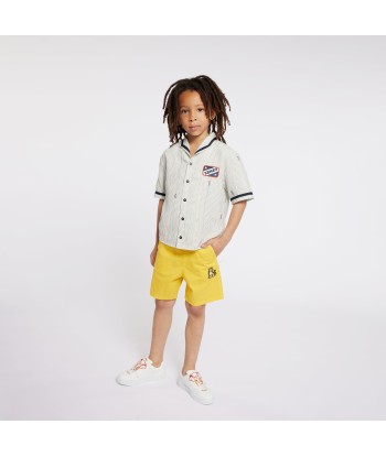 KENZO Boys Embroidered Shirt in Ivory la chaussure