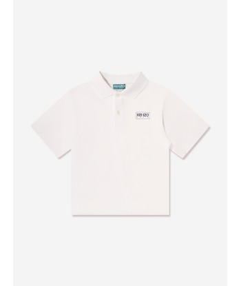 KENZO Boys Logo Polo Shirt in Ivory de pas cher