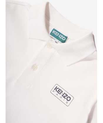 KENZO Boys Logo Polo Shirt in Ivory de pas cher