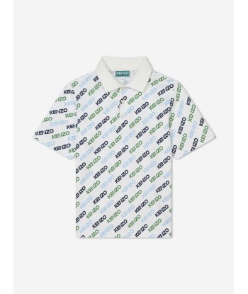 KENZO Boys Logo Print Logo Shirt in Ivory 2 - 3 jours ouvrés.