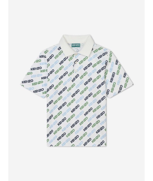 KENZO Boys Logo Print Logo Shirt in Ivory 2 - 3 jours ouvrés.