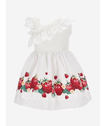 Monnalisa Girls Strawberry One Shoulder Dress in White 50% de réduction en Octobre 2024