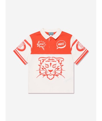 KENZO Boys Tiger Polo Shirt in Ivory Le MVP de beaucoup