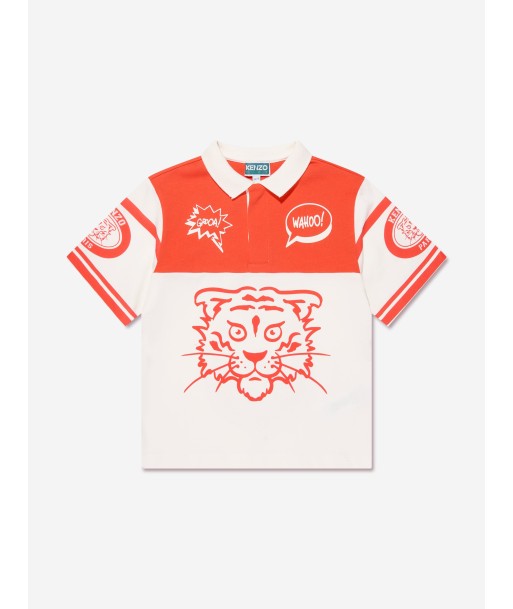 KENZO Boys Tiger Polo Shirt in Ivory Le MVP de beaucoup