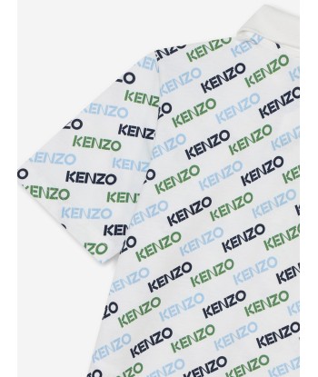 KENZO Boys Logo Print Logo Shirt in Ivory 2 - 3 jours ouvrés.