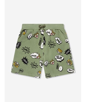 KENZO Boys Branded Bermuda Shorts in Green 50-70% off 