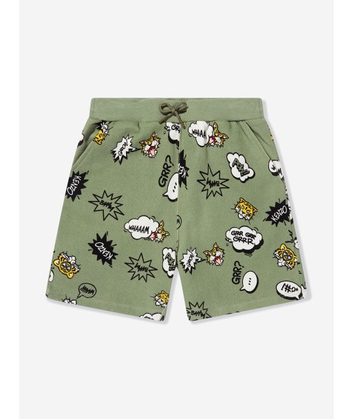 KENZO Boys Branded Bermuda Shorts in Green 50-70% off 