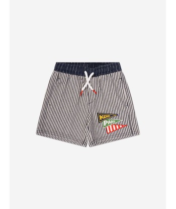 KENZO Boys Striped Bermuda Shorts in Navy l'achat 