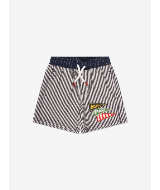 KENZO Boys Striped Bermuda Shorts in Navy l'achat 