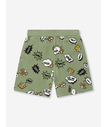 KENZO Boys Branded Bermuda Shorts in Green 50-70% off 