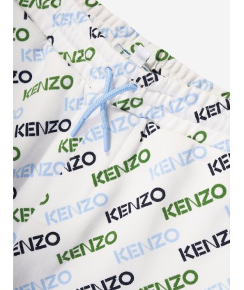 KENZO Boys Logo Print Bermuda Shorts in Ivory 2023