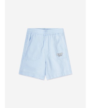 KENZO Boys Logo Bermuda Shorts in Blue hantent personnes