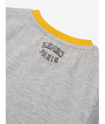 KENZO Boys Tiger Logo T-Shirt in Grey online