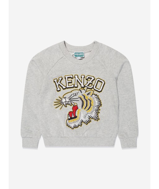 KENZO Boys Tiger Logo Sweatshirt in Grey plus qu'un jeu 