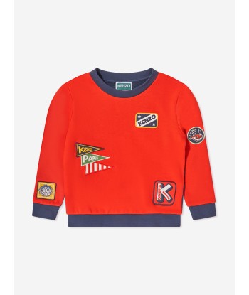 KENZO Boys Badges Sweatshirt in Red commande en ligne