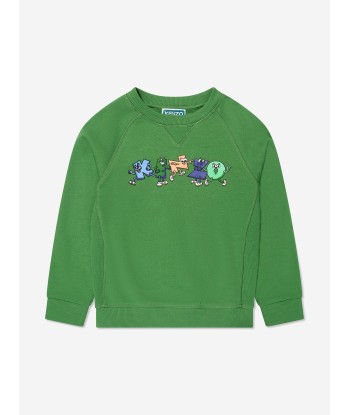 KENZO Boys Logo Sweatshirt in Green Venez acheter