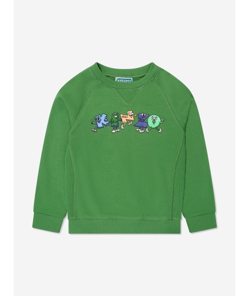 KENZO Boys Logo Sweatshirt in Green Venez acheter