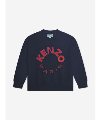 KENZO Kids Paris Logo Sweatshirt in Navy pas cher 