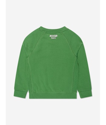 KENZO Boys Logo Sweatshirt in Green Venez acheter