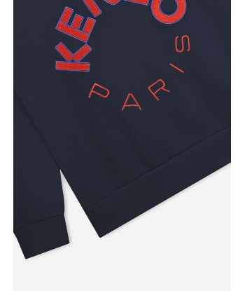 KENZO Kids Paris Logo Sweatshirt in Navy pas cher 