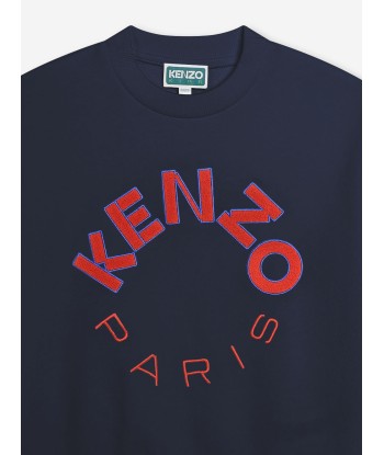 KENZO Kids Paris Logo Sweatshirt in Navy pas cher 