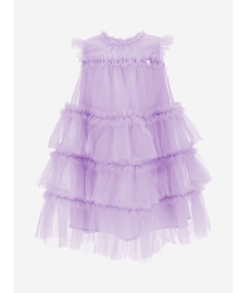 Monnalisa Girls New Charleston Tulle Dress in Purple france