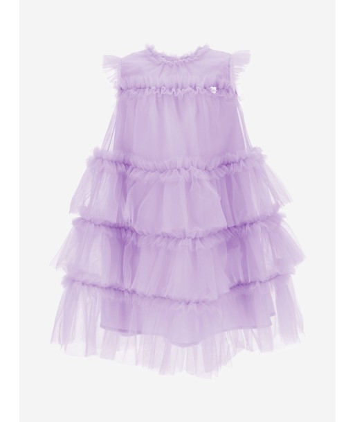 Monnalisa Girls New Charleston Tulle Dress in Purple france