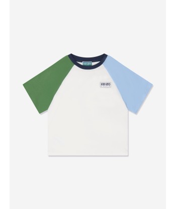 KENZO Boys Colourblock T-Shirt in Ivory les muscles