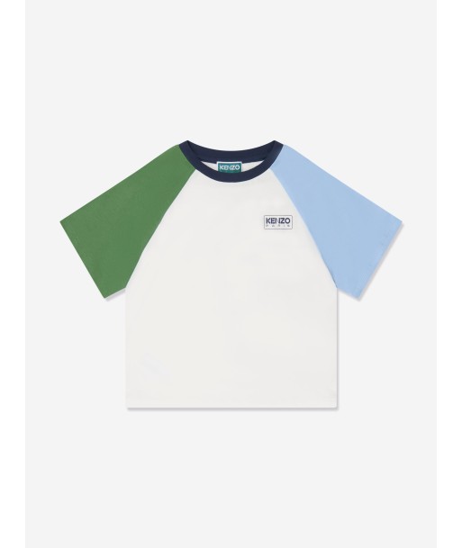 KENZO Boys Colourblock T-Shirt in Ivory les muscles