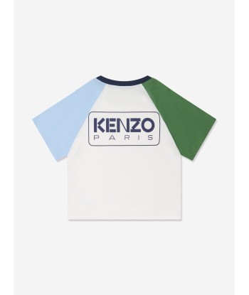 KENZO Boys Colourblock T-Shirt in Ivory les muscles