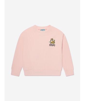 KENZO Girls Kotora Sweatshirt in Pink brillant des détails fins