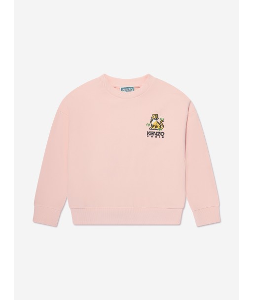 KENZO Girls Kotora Sweatshirt in Pink brillant des détails fins