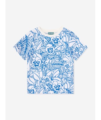 KENZO Boys Boke Flower Print T-Shirt in Ivory s'inspire de l'anatomie humaine