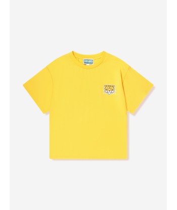 KENZO Boys Tiger Logo T-Shirt in Yellow sélection de produits