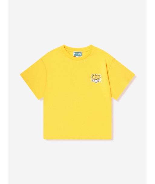 KENZO Boys Tiger Logo T-Shirt in Yellow sélection de produits