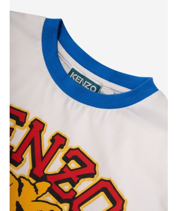 KENZO Boys Tiger Logo T-Shirt in Ivory les ligaments