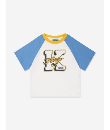 KENZO Boys Logo T-Shirt in Ivory meilleur choix