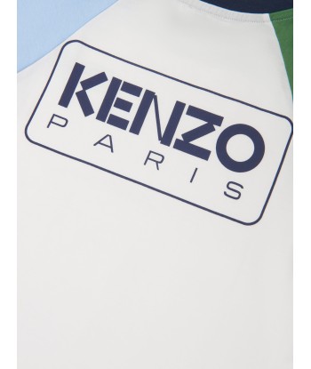 KENZO Boys Colourblock T-Shirt in Ivory les muscles