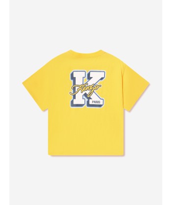 KENZO Boys Tiger Logo T-Shirt in Yellow sélection de produits