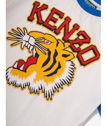 KENZO Boys Tiger Logo T-Shirt in Ivory les ligaments