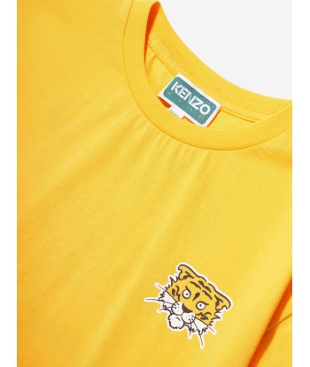 KENZO Boys Tiger Logo T-Shirt in Yellow sélection de produits