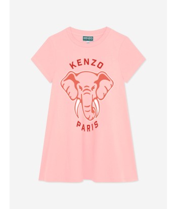 KENZO Girls Elephant Print Dress in Pink france