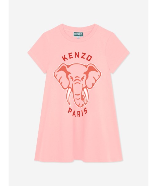 KENZO Girls Elephant Print Dress in Pink france